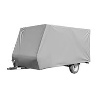Wiltec Caravan Cover 426 x 225 x 220 cm Size S, Grey | Breathable PP fibres, elastic hem and side zip, protection from moisture, UV, dust and dirt