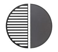 Wiltec Cast Iron Griddle and Grill Grate Set 55 x 26.5 x 1.5 cm, Easy to Clean and Maintain Griddle Plate, Creates Appetising Char Lines, Large Surface for Grilling, BBQ Grate Perfect for Barbecues