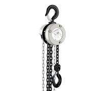 Wiltec Chain Hoist 1 Tonne with 3 m Lifting Height, Manual Block Hoist, Equipment for Lifting and Lowering Heavy Loads in Workshops, Warehouses and Construction Sites