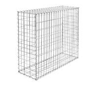 WilTec Gabion Basket 100x80x30cm Silver-coloured Rustic Stone Basket