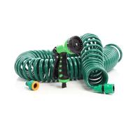 Wiltec Garden Hose 15 m Spiral Hose with 7 Spray Features Garden Watering Irrigation Hosepipe