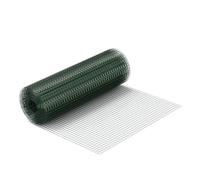 Wiltec Green Wire Mesh 12x12mm Squares 5m Roll, 50cm Width, made of Galvanised PVC Coated Steel