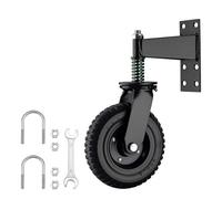 Wiltec Heavy Duty Gate Wheel 200 mm Spring Loaded max. 275 kg Load Capacity, Single Castor with Brake, 360 Degree Swivel Wheel