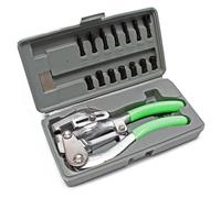 WilTec Hole puncher Metal Plier 16pcs case set for punching perforated metal sheets