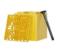 WilTec Levelling Block Set 10 Pieces max. 13.5 t Leveling Blocks 217 x 217 x 25 mm HDPE Levelling Ramp for Caravans and Motorhomes, Levelling Ramp Blocks, Caravan Equipment