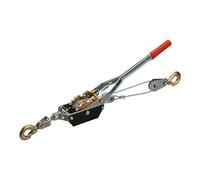Wiltec Manual Cable Puller with 1.8 m Wire Rope up to 1000 kg, Pulley Block with 2 Hooks, Winch with Safety Load Hook