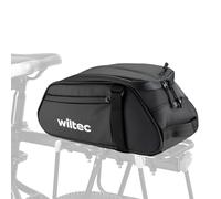 WilTec Pannier Bag with 8-Litre Storage Capacity, Black Bike Bag Made of Water-Resistant and Durable Tear-Resistant Material, Easy to Attach and Fits Most Bike Pannier Racks