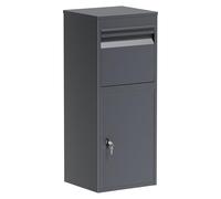 Wiltec parcel box anthracite 410 x 380 x 1020 mm, home parcel box, private parcel collection suitable for parcels and small packages, free-standing steel letterbox