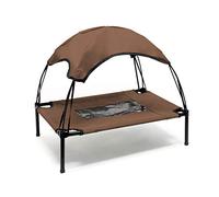 WilTec Portable Outdoor Relax Pet Bed Canopy Dog Bed M Brown