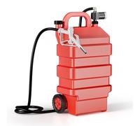Wiltec Portable Tank 60 l with 12 V Fuel Transfer Pump 75 W 6 m Delivery Head, 1.5 m Suction Head, Practical Fuel Nozzle, Reliable Fuel Supply Diesel or Petrol