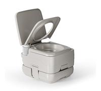 WilTec Portable Toilet for Camping 10 l Temporary Flushing Toilet with Manual Pump, Detachable Waste Water Tank, Ideal for Campervans, Boats or Caravans