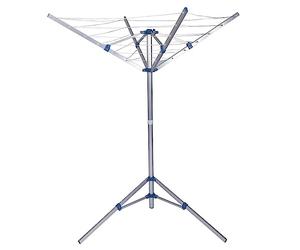 WilTec Rotary Washing Line 16m Mobile Laundry Rack with 4 Arms Aluminium 155cm Portable Airer Dryer