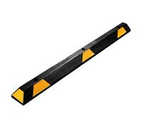 Wiltec Rubber Wheel Stop 165 x 15 x 10 cm, Parking Space Barriers with Yellow Reflective Strips & Parking Blocks Come with Screw Grooves