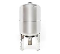 Wiltec Stainless Steel Expansion Tank 50 litres, Vertical Diaphragm Tank for Domestic waterworks and Pressure Booster Systems with EPDM Diaphragm