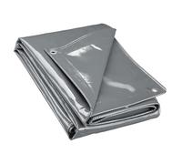 Wiltec Tarpaulin 3 x 6 m Grey Waterproof Heavy Duty Cover 650 g/m² Multipurpose Sheet for Covering Larger Items Like Furniture, Pools or Boats, Tear Resistant Tarp with Reinforced Eyelets
