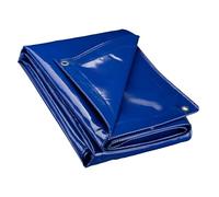 Wiltec Tarpaulin 5 x 8 m Blue Waterproof Heavy Duty Cover 650 g/m² Multipurpose Sheet for Covering Larger Items Like Furniture, Pools or Boats, Tear Resistant Tarp with Reinforced Eyelets