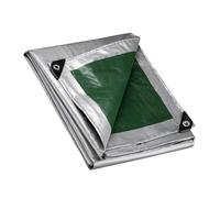 Wiltec Tarpaulin 7 x 6 m Grey Green Waterproof Heavy Duty Cover 120 g/m² Multipurpose Sheet for Covering Larger Items Like Furniture, Pools or Boats, Tear Resistant Tarp with Reinforced Eyelets