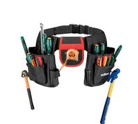 Wiltec Tool Belt with 17 Pockets, Organiser for Tools, Accessories and Small Parts, 25 kg Capacity, Ideal for Carpenters, Electricians and DIY Enthusiasts, Easy Storage, Practical Polyester Pouches