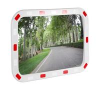 Wiltec Traffic Mirror 70x90 cm Security Mirror Safety Mirror Shatter Proof Reflective Frame with Red and White Stripes for Driveways, Warehouses and Car Parks