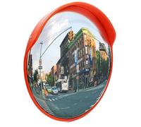 Wiltec Traffic Mirror with Hood 45 cm Convex Security Mirror Round Safety Mirror for Driveways, Warehouses and Car Parks Outdoor and Indoor Use Road Safety and Shop Security