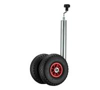 WilTec Trailer Jockey Wheel 200 kg Height-Adjustable 66-86 cm Caravan Jockey Wheel with 2 Pneumatic Tyres 260x85 mm Heavy Duty Jockey Wheel