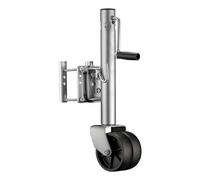 Wiltec Trailer Jockey Wheel with Swivel Clamp 680kg Height-Adjustable Caravan Jockey Wheel with Crank Handle Durable Swivel Tongue Jack of Galvanised Steel
