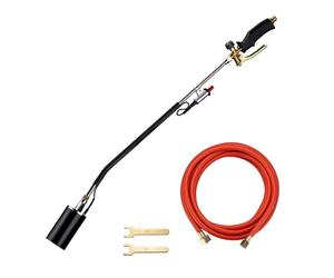 Wiltec Weed Burner with Piezo Ignition up to 1850°C Gas Burner with 120 kW, Weed Wand, Roofing Torch with 5 m Hose