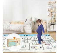 Wiltology playmat, Foldable Baby Play Mat, Extra Large, Non-Toxic, Waterproof Activity Playmats for Babies, Education for Infant, Non-Slip Double Sided (79”x71” 0.4in Milky) Boys and Girls