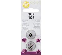 Wilton 2 Pieces Left Handed Drop Flower Tip Set, Stainless Steel, Steel