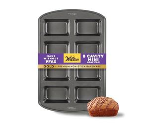 Wilton 2105-3972 Mini Loaf Baking Tin, Perfect Results, Non Stick, 8 Hole, Silver