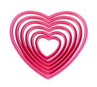 Wilton 2304-115 Heart Biscuit/Cookie Cutter Set, Nesting, Valentines, Plastic, Pink, 6 Pieces