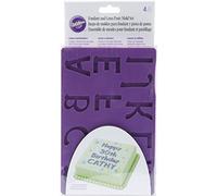 Wilton 409-2547 Letters and Numbers Fondant and Gum Paste Silicone Moulds, Silicone, Purple, 4 Pieces