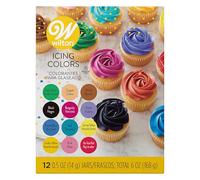 Wilton 601-5580 Icing, 12-Count Gel-Based Food Color, Acrylic Coated Cotton, Assorted
