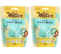 Wilton Candy Melts Light Blue: Melting Candy with Sweet Creamy Flavour for Molding, Dipping and Decorating, Optimal for Cake Pops, Candies, Cakes and Coating Treats - 125 g (Pack of 2)
