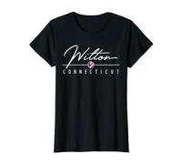 Wilton Connecticut (CT) Value Graphic T-Shirt, Women, Black, M