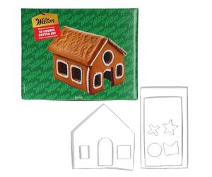 Wilton Cookie Cutter 3D Gingerbread House Set/10, Biscuit Cutter Christmas Cookie Cutter, Dishwasher Safe, Stainless Steel Cookie Cutter for Christmas Cookies and Fondant Decorations - Set/10