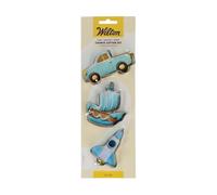 Wilton Cookie Cutter Car Rocket Boat: Stainless Steel Cookie Cutters for Biscuits, Cookies, Fondant Decorations and More, Dishwasher Safe - Set-3