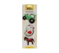 Wilton Cookie Cutter Tractor Chick Horse: Stainless Steel Cookie Cutters for Biscuits, Cookies, Fondant Decorations and More, Dishwasher Safe - Set-3