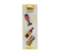 Wilton Cookie Cutter Wine Bottle Glass Falling Star: Stainless Steel Cookie Cutters for Biscuits, Cookies, Fondant Decorations and More, Dishwasher Safe - Set-3