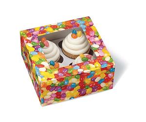 Wilton Cupcake Boxes x 6.25-inch 3/Pkg-Photo Real Jelly Bean 4 Cavity, Other, Multicoloured, 3.27 x 19.78 x 31.21 cm