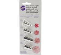 Wilton Decorating Tip Set 4/Pkg-Drop Flowers-#225, #190, #129 and #109, Other, Multicoloured, 4.28 x 9.62 x 21.05 cm