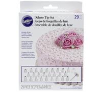 Wilton Deluxe Piping Tip Set of 29: 26x Stainless Steel Tips, Coupler, Flower Nail, and Tip Saver Case - Cake Decorating Tools for Baking, Cakes, Cupcakes - Set of 29