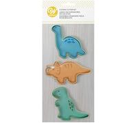Wilton Dinosaur Cookie Cutter Set of 3: Dinosaur Biscuit Cutters - Triceratops, Brontosaurus, T-Rex, Cookie Cutters for Baking - Set of 3