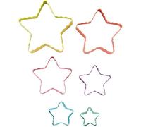 Wilton Double-Sided Star Cutters - Fondant and Cookie Cutters with Straight and Crinkle Edges, Graduating Sizes, Coloured Metal - Set of 6