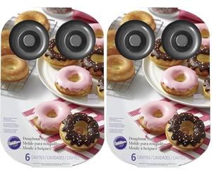 Wilton Doughnut Baking Tin, Non Stick, Large, 6 Hole (Pack of 2)