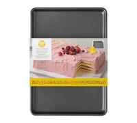 Wilton Easy Layer Cake Pans Sheet 9-inch x 1 3-Inch, Acrylic, Multicoloured,2 pieces