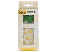 Wilton Edible Wafer Decorations Flowers and Leafs White: Edible Wafer Paper Decorations for Cakes, Cupcakes and Desserts, Ready-to-Use Edible Cake Toppers - Set-11