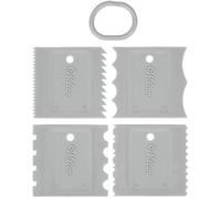 Wilton Icing Comb Set of 4: Plastic Cake Scrapers and Edge Decorators for Baking - 13 x 13 cm