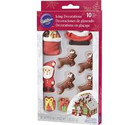 Wilton Icing Decorations 10/Pkg-Santa, Sleigh & Deer Scene