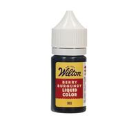 Wilton Liquid Color Berry Burgundy: Water-Based Food Colouring for Buttercream & Fondant, Vibrant, Longlasting Colors, Waterbased Formula, Enriched with Glycerine - 30 g